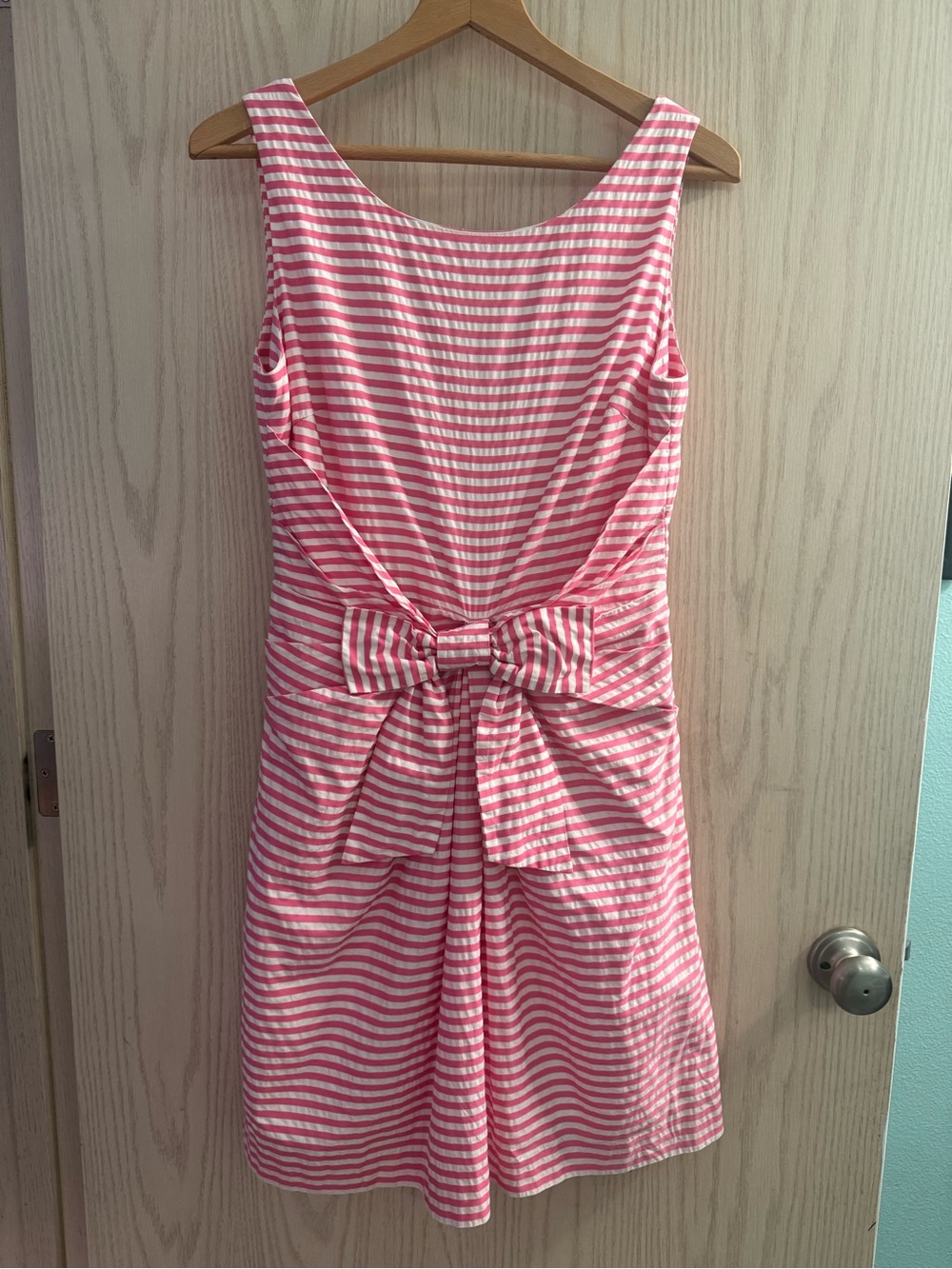 kate spade Pink and White Striped Dress with Bow Detail